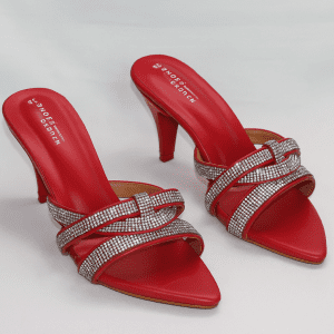 Nira Crystal Strap Mule Heels